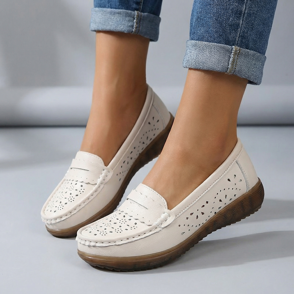 Elara Vance Perforated Loafers