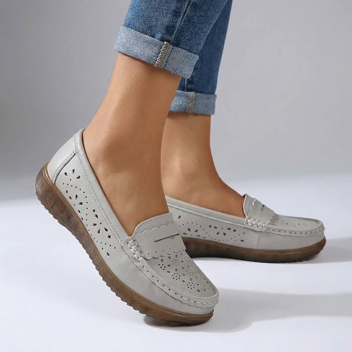 Elara Vance Perforated Loafers