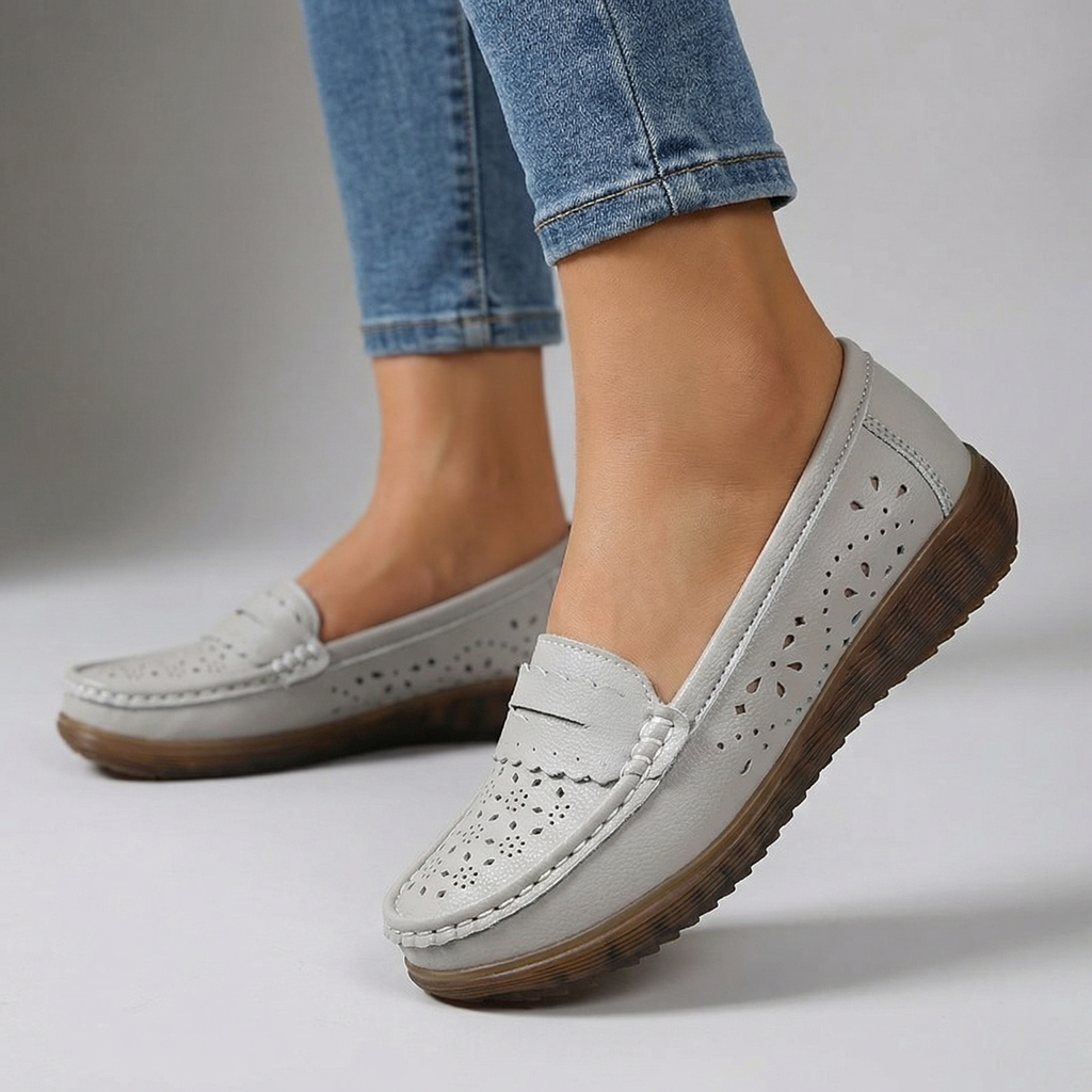 Elara Vance Perforated Loafers
