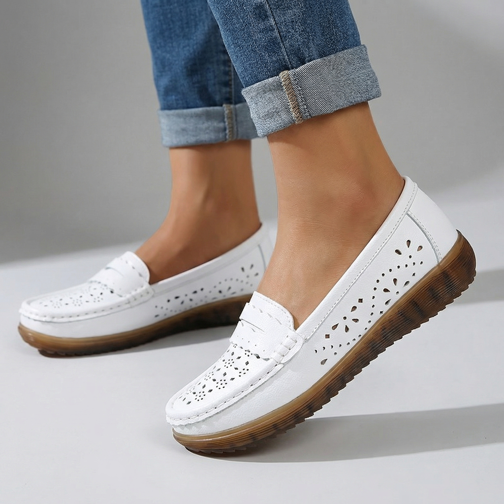 Elara Vance Perforated Loafers