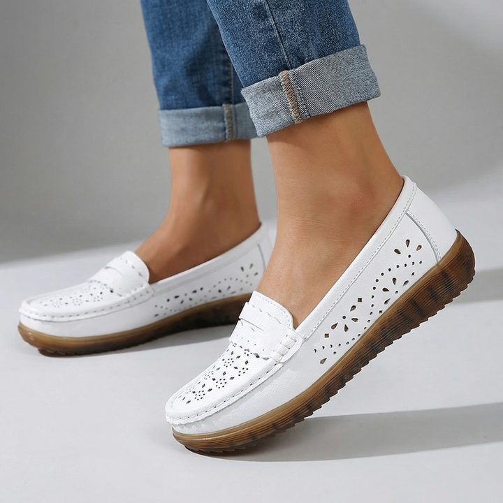 Elara Vance Perforated Loafers
