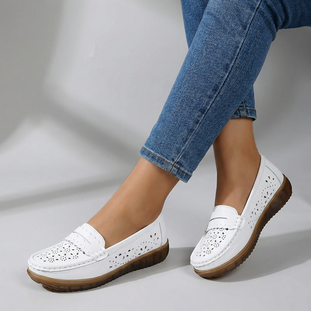 Elara Vance Perforated Loafers