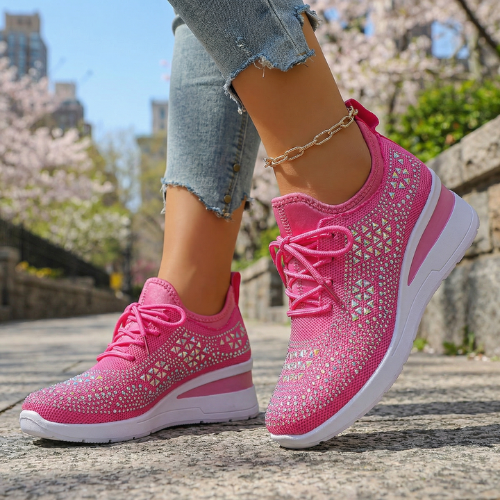 Aria Crystal Knit Sneakers