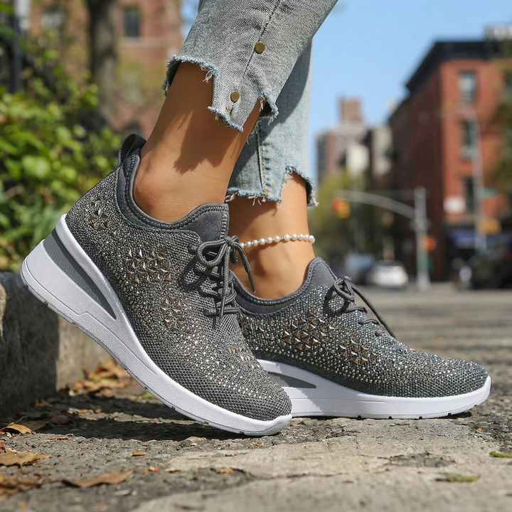 Aria Crystal Knit Sneakers