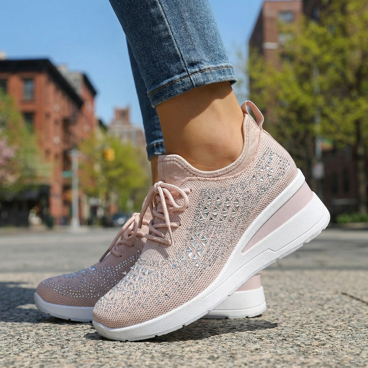 Aria Crystal Knit Sneakers