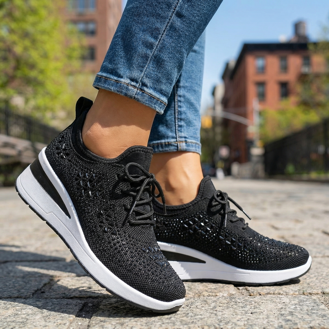 Aria Crystal Knit Sneakers