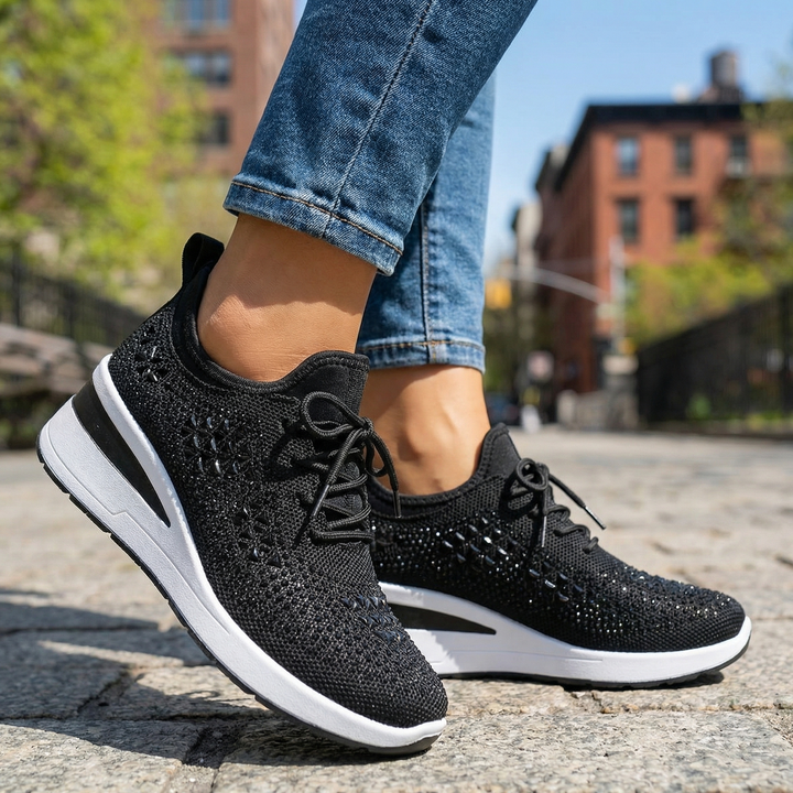 Aria Crystal Knit Sneakers