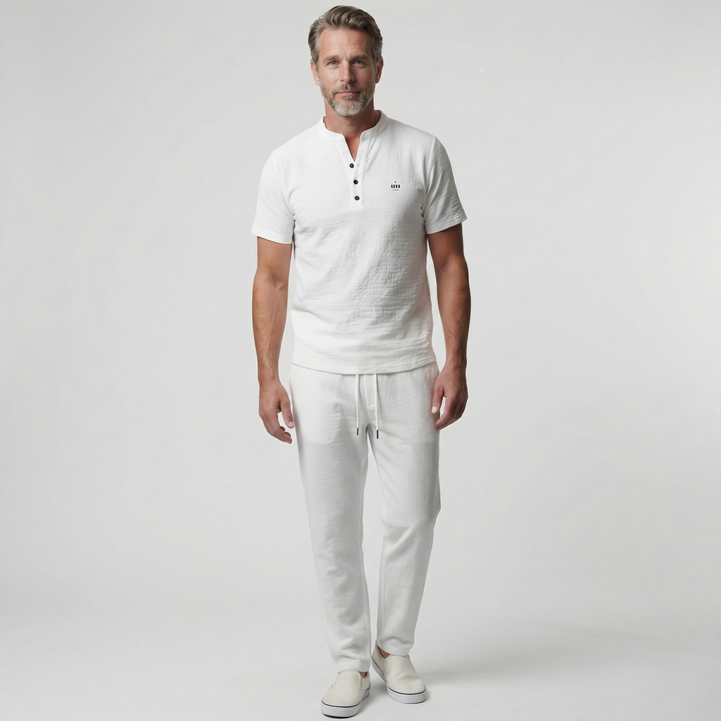 Julian V-Neck Embroidered Set