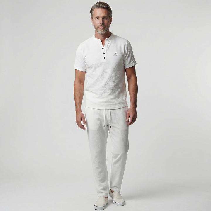 Julian V-Neck Embroidered Set