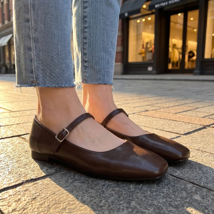 Women's Brown Ledger Low Heel Mary Janes