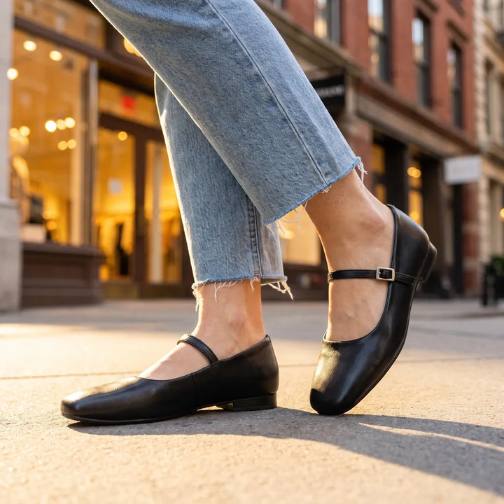 Women's Black Ledger Low Heel Mary Janes
