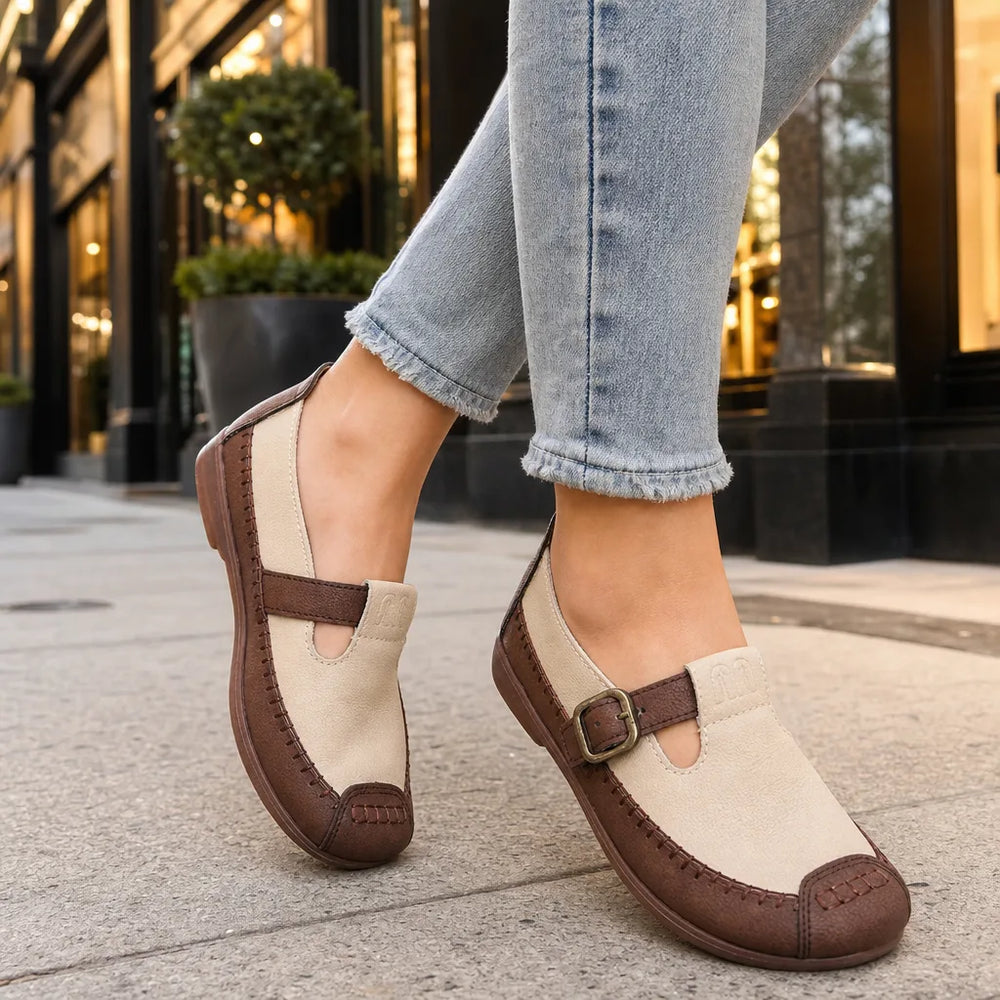 Men's Beige Genevieve Flat Driving Loafers