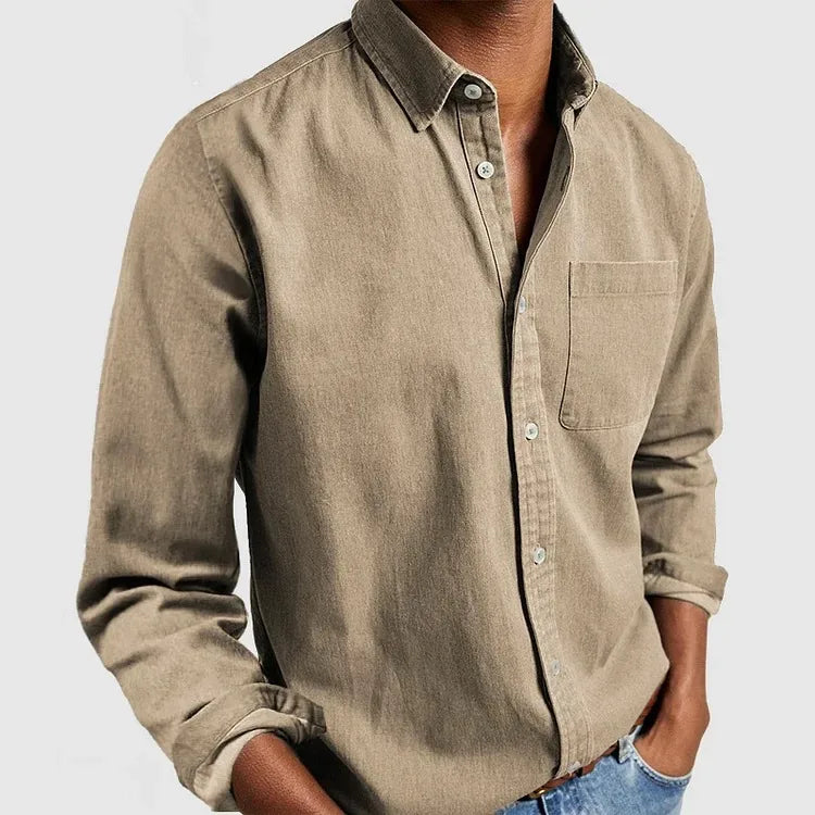 Gentry | Men's Premium Fit Casual Shirt - Color:Khaki;Size:XS