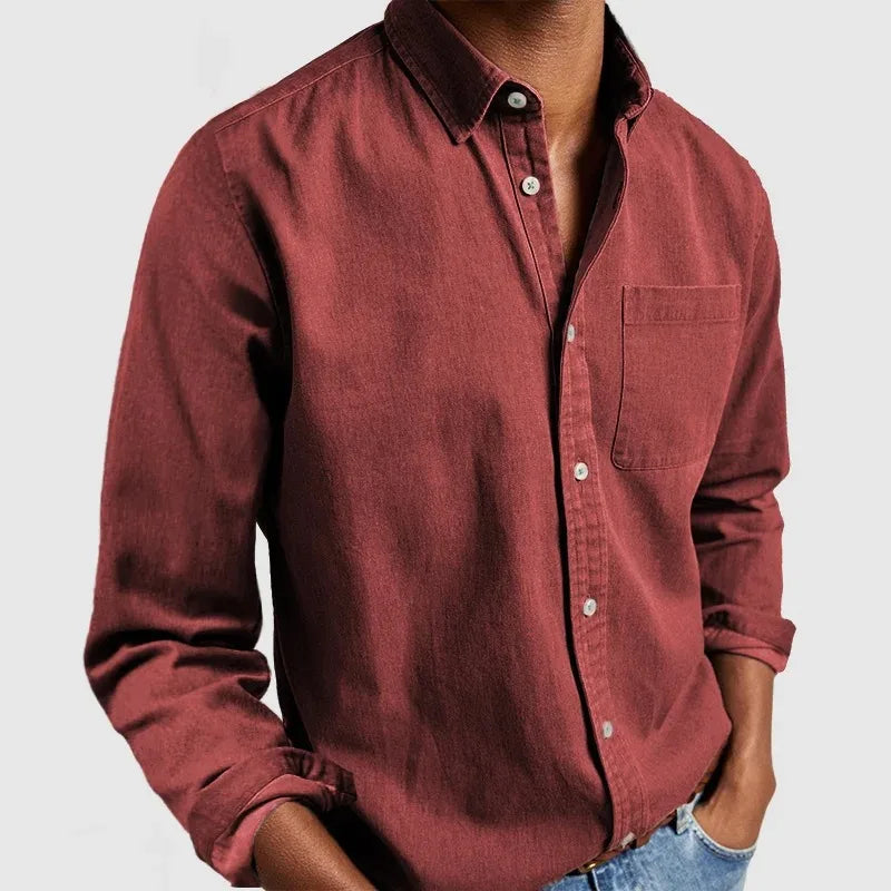Gentry | Men's Premium Fit Casual Shirt - Color:Red;Size:XS