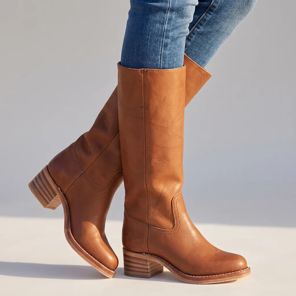 Georgiana | Womens Mid-Calf Fall Boots - Color:Brown;Size:38