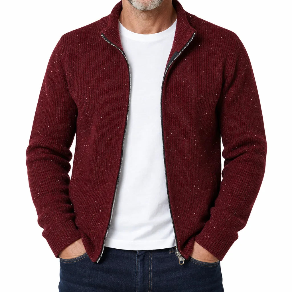 Men's Red Gibson Hooded Knit Cardigan