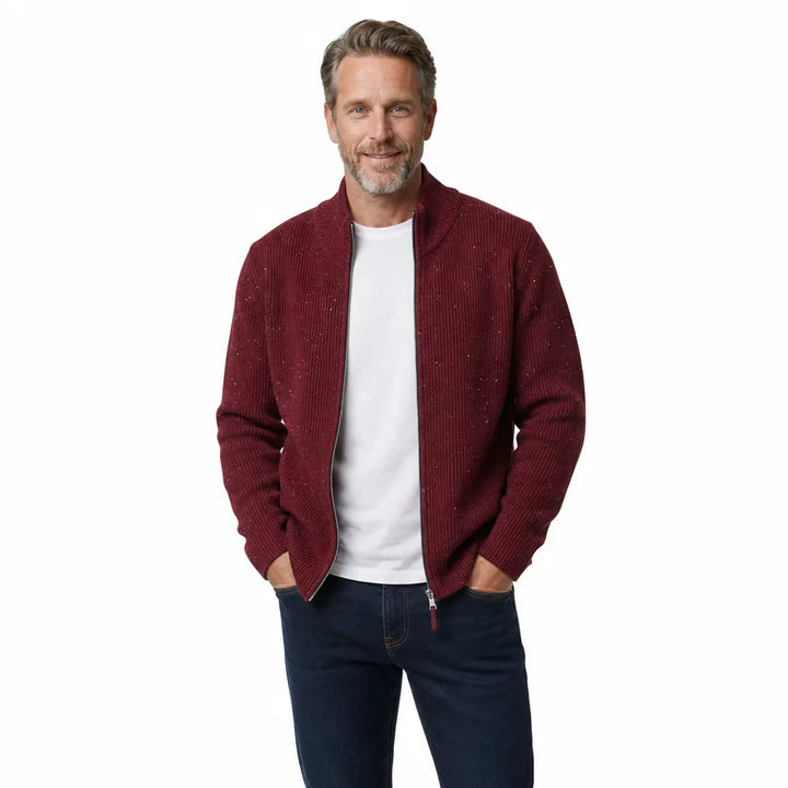 Men's Red Gibson Hooded Knit Cardigan