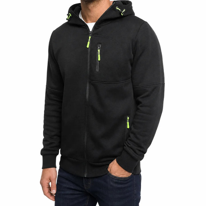 Men's Black Ashby Hooded Zip Jacket