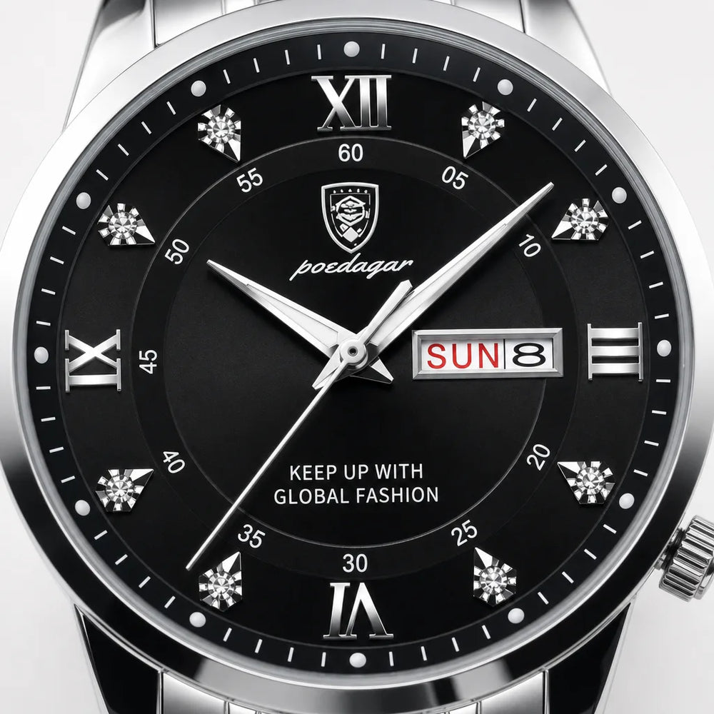Men's Black Isabella Luminous Quartz Watch