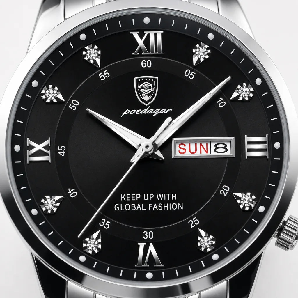 Men's Black Isabella Luminous Quartz Watch