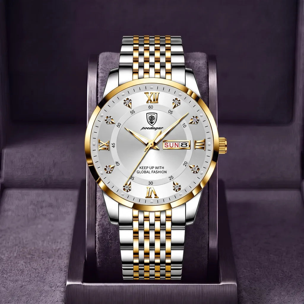 Men's 836 Silver Tone White Dial Isabella Luminous Quartz Watch