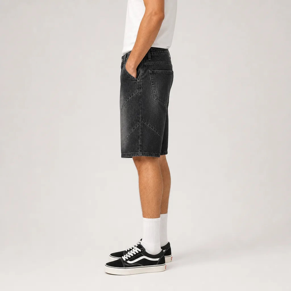 Men's Black Gorham Washed Denim Shorts