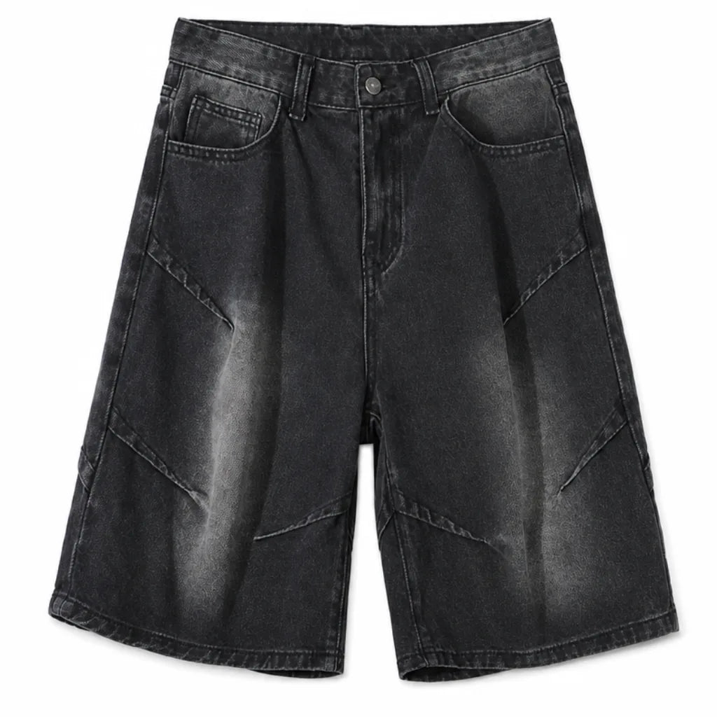 Gilbert Washed Denim Shorts - Color:Black;Size:XS