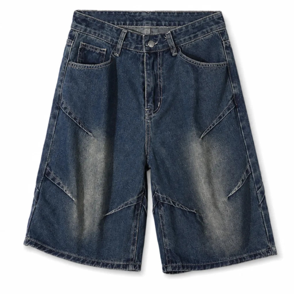 Gilbert Washed Denim Shorts - Color:Blue;Size:XS