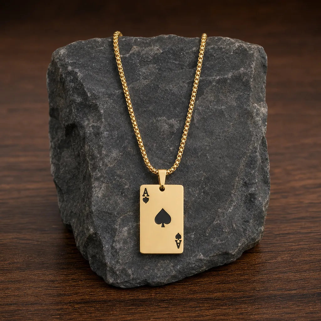Gillespie Ace Pendant Necklace - Color:Golden