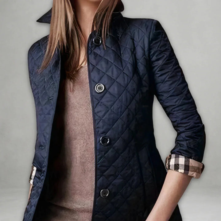Gilmore | Women's Refined Silk Jacket - Navy Blue