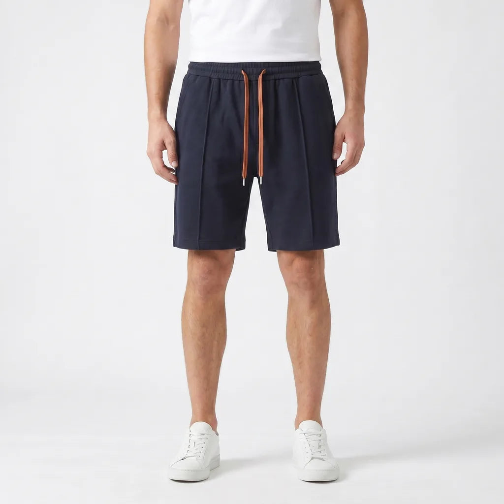 Men's Black Upton Pleated Drawstring Shorts