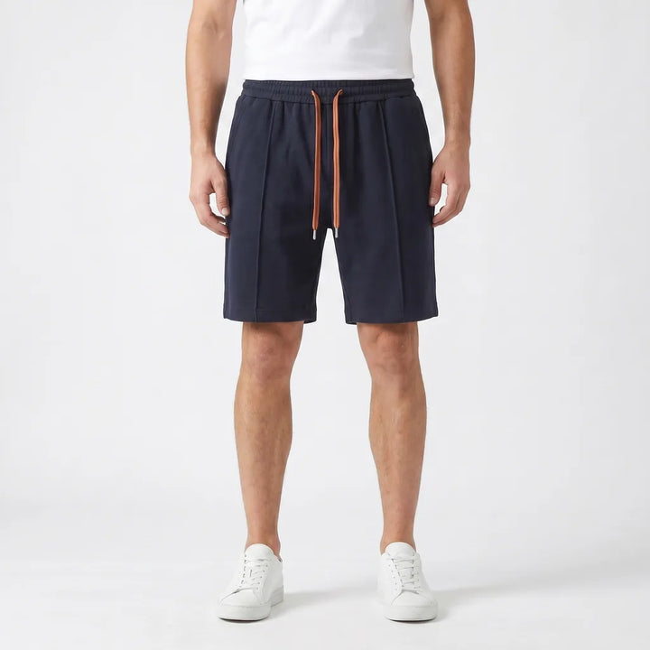 Men's Black Upton Pleated Drawstring Shorts