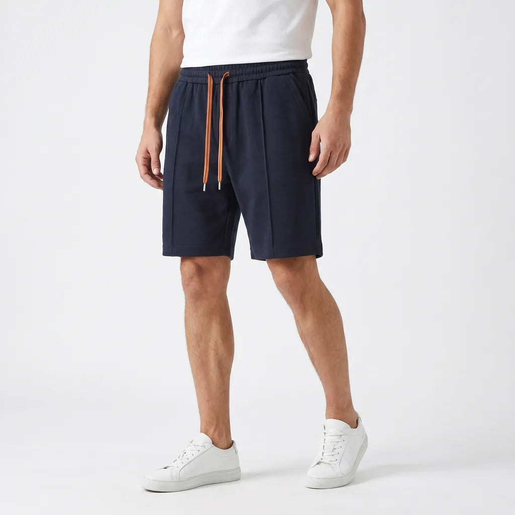 Men's Black Upton Pleated Drawstring Shorts