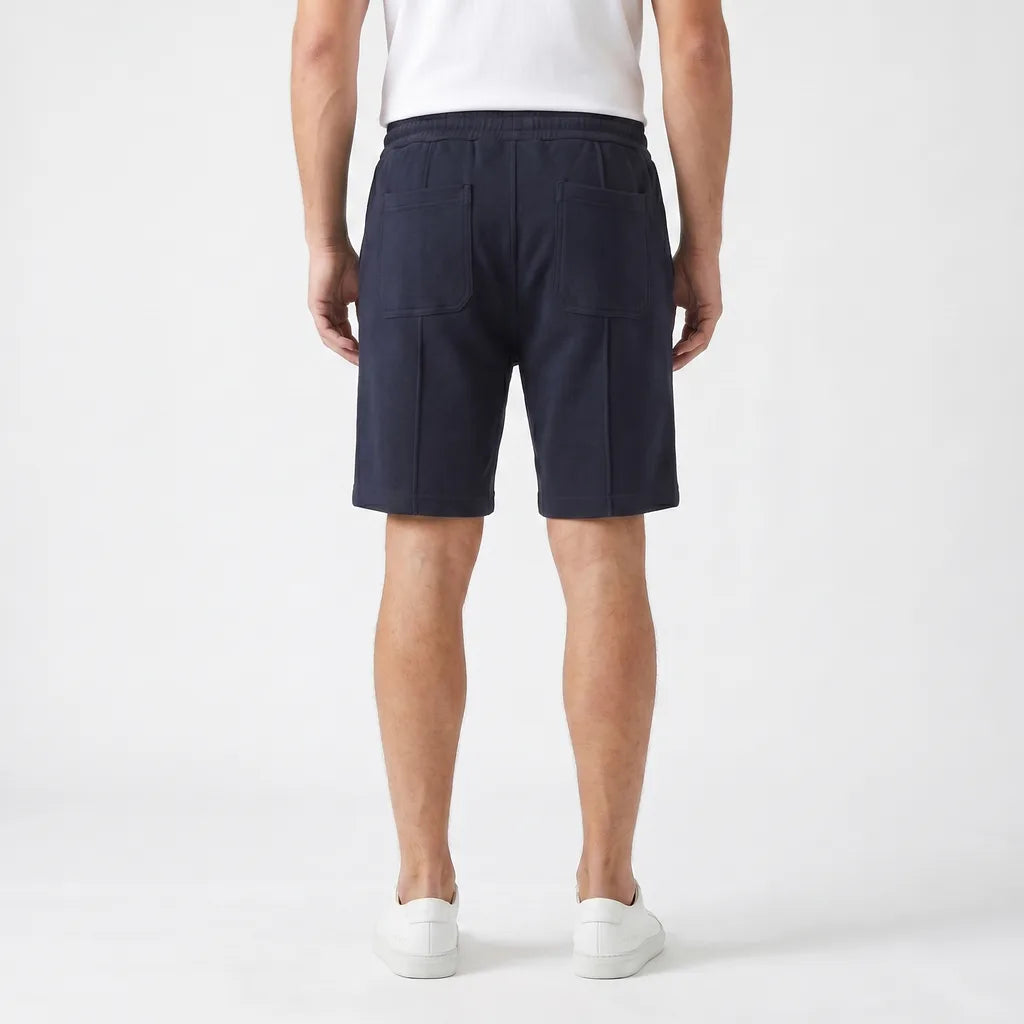 Men's Black Upton Pleated Drawstring Shorts