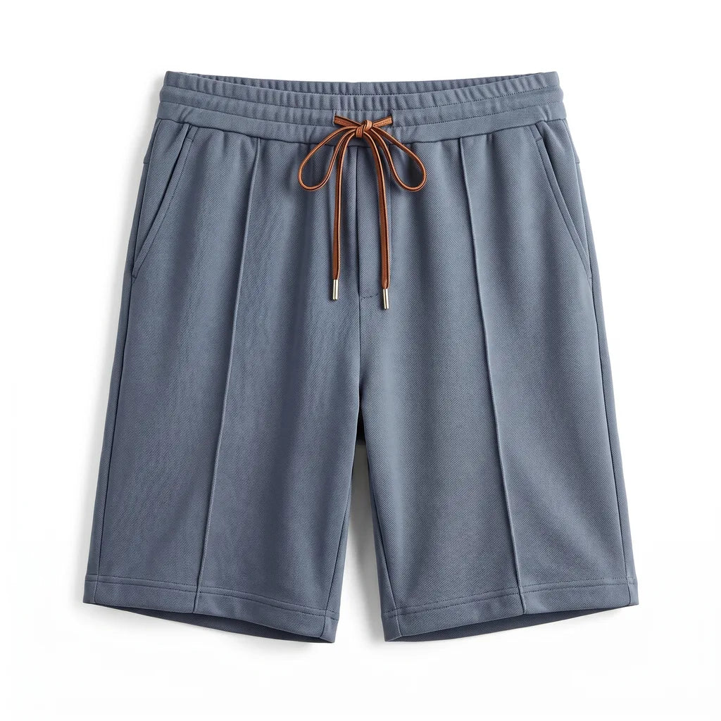 Glenn Pleated Shorts - Color:Ocean Blue;Size:M