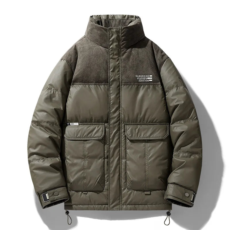 Godfrey | Men's Premium High Collar Coat - Color:Green;Size:S