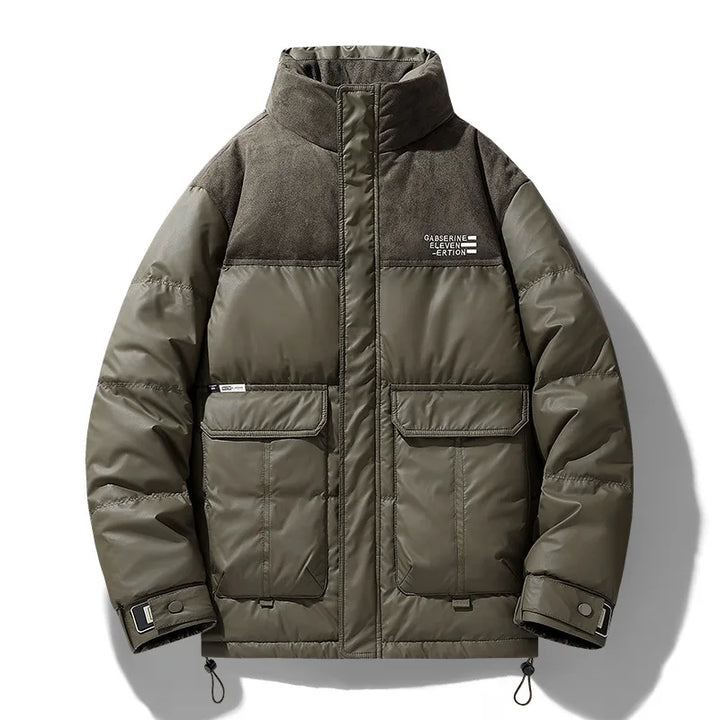 Godfrey | Men's Premium High Collar Coat - Color:Green;Size:S