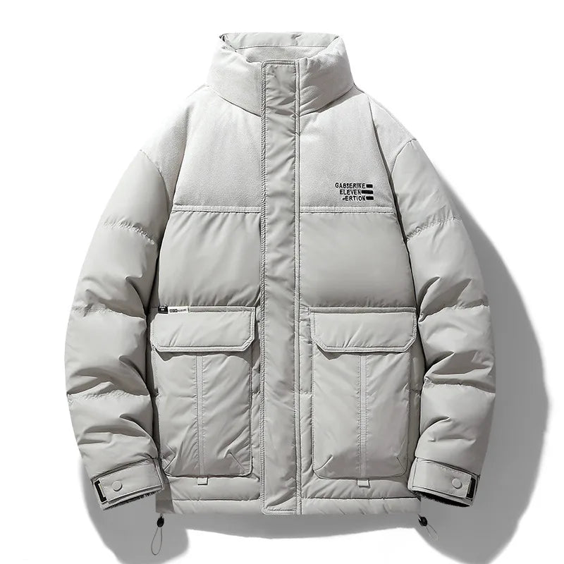 Godfrey | Men's Premium High Collar Coat - Color:White;Size:S