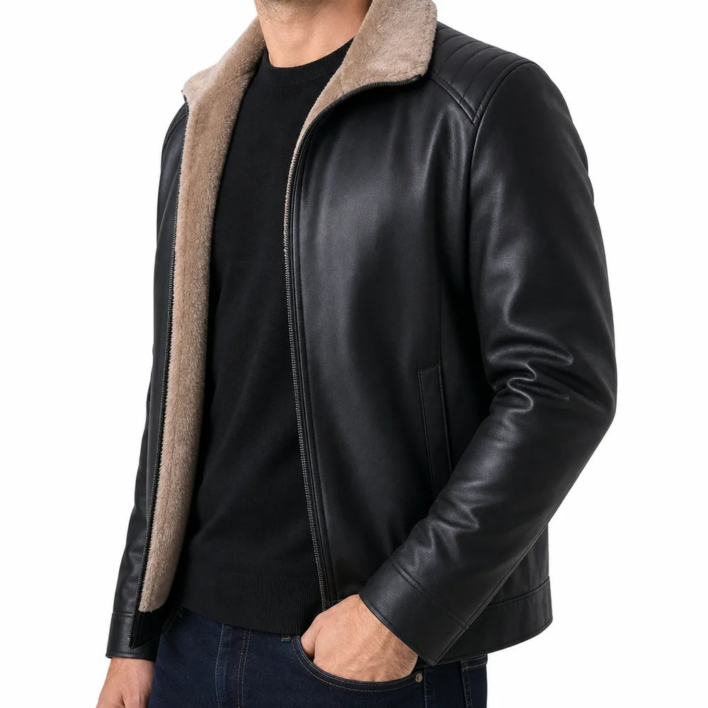 Men's Black Godwin Lined Zip Jacket