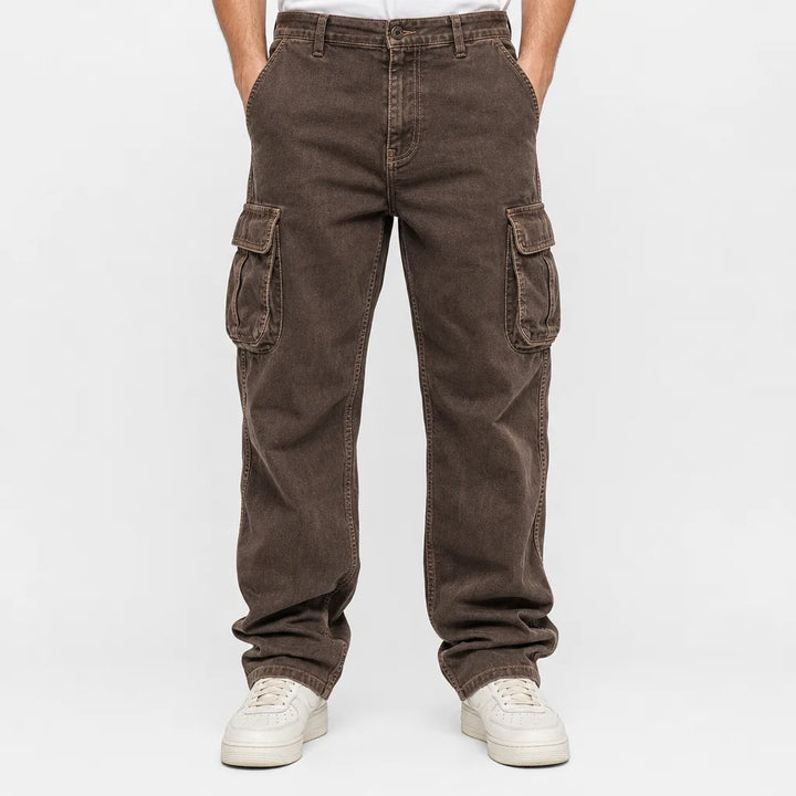 Gordon | Mens Baggy Work Cargo Pants - Color:Brown;Size:XS