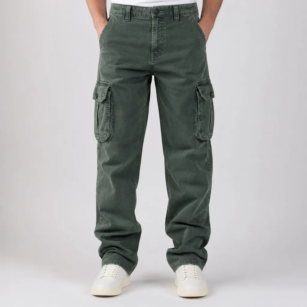 Gordon | Mens Baggy Work Cargo Pants - Color:Green;Size:XS