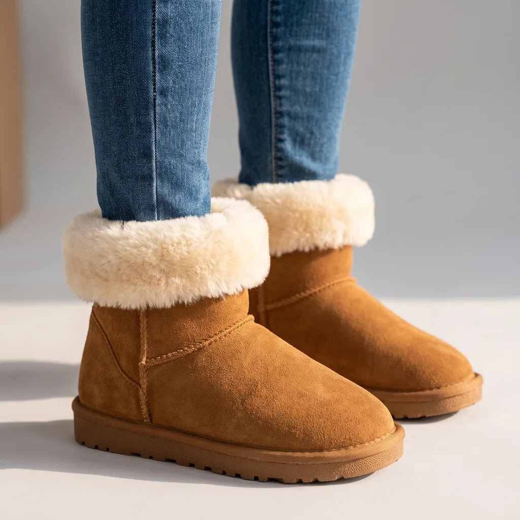 Grace Cozy Cuff Boots - Color:Brown;Size:35