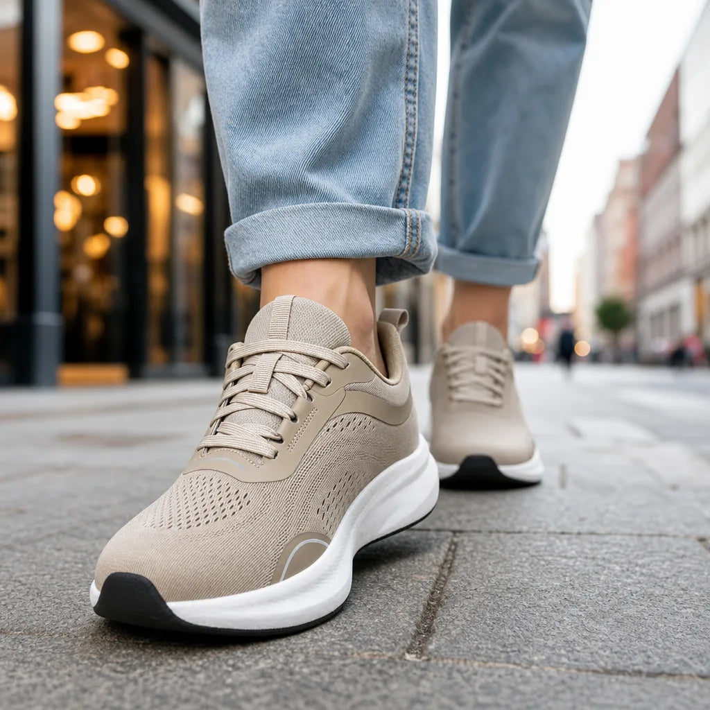 Men's Beige Graham Wide-Fit Carbon Runners