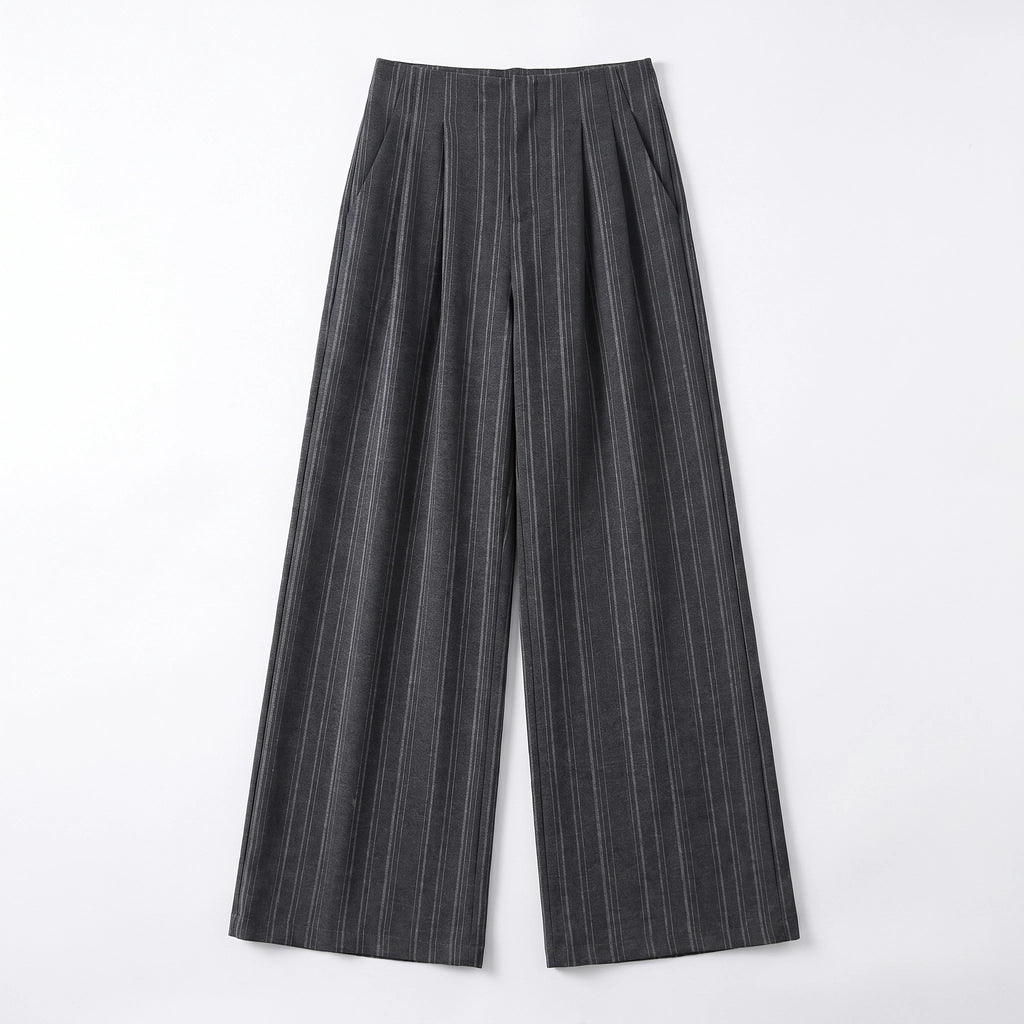 Rhea Wide-Leg Trousers - Color:Gray;Size:XS
