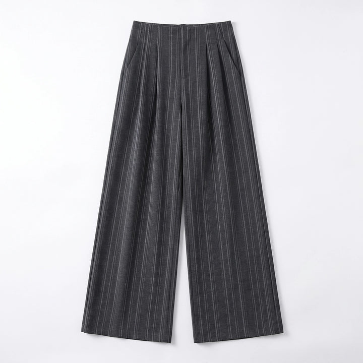 Rhea Wide-Leg Trousers - Color:Gray;Size:XS