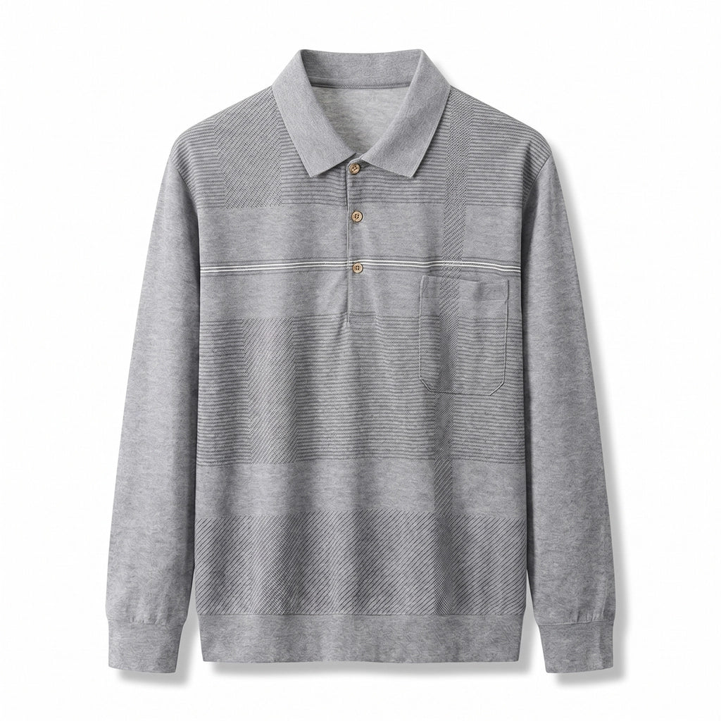 Elliot Striped Polo - Color:Gray;Size:S