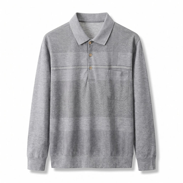 Elliot Striped Polo - Color:Gray;Size:S