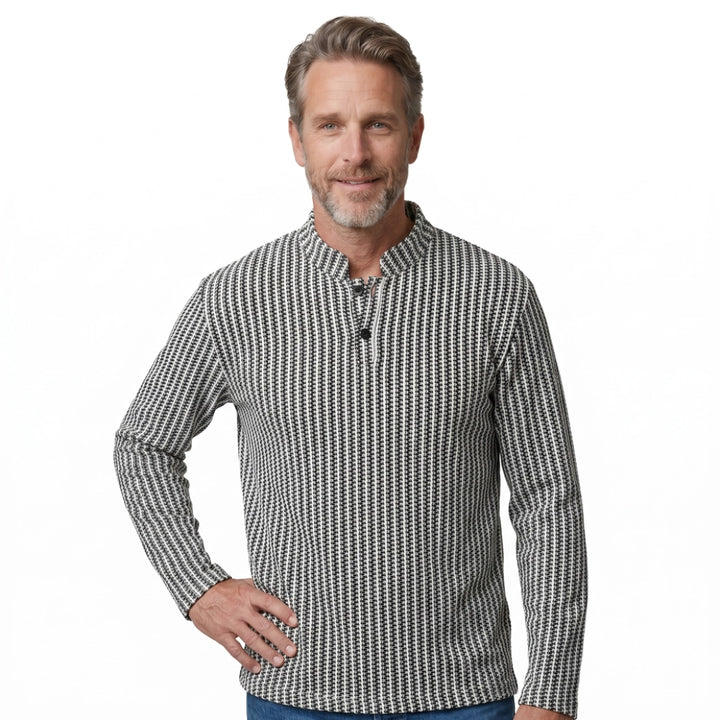 Dorsey Herringbone Henley Sweatshirt