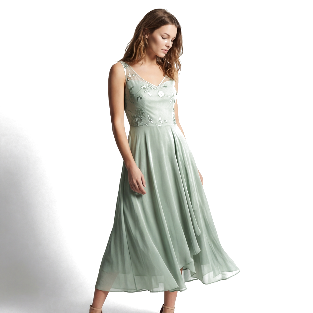 Green Elara Vance Chiffon Maxi 3