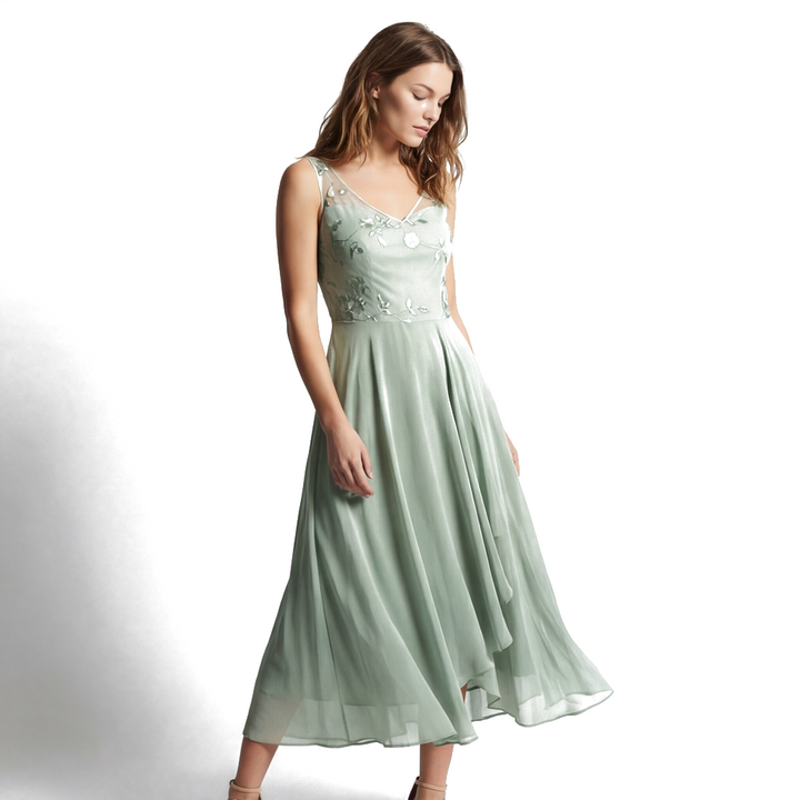 Green Elara Vance Chiffon Maxi 3